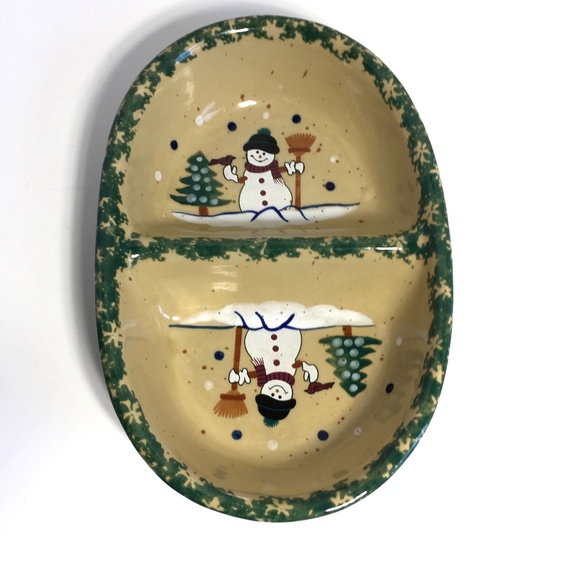 ABC XMas Snowman Divided Serving Dish - Picture 6 of 11